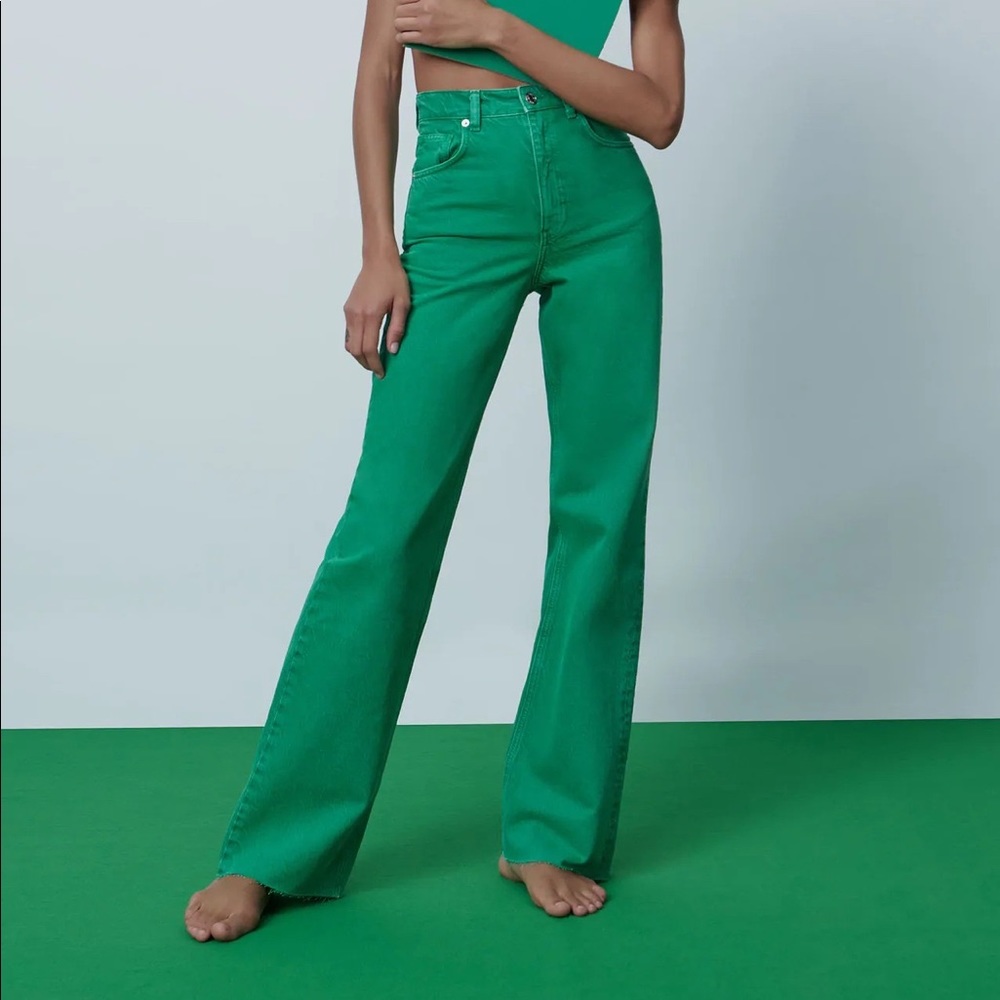 Green zara pants